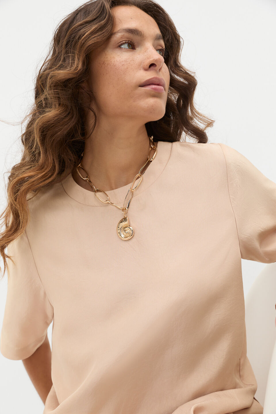 Spiral Shell Necklace  Gold