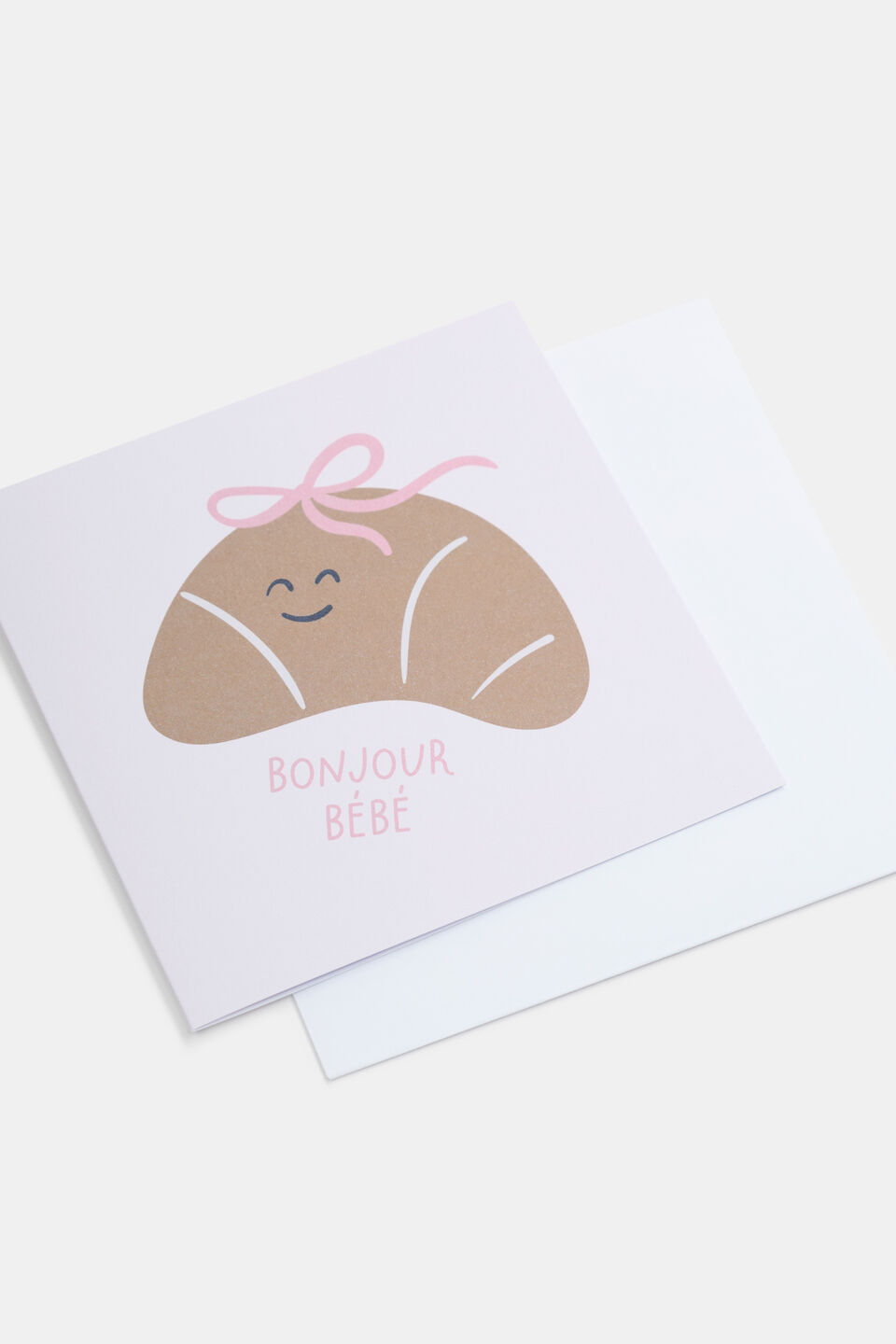 Bow Croissant Bebe Card  Multi