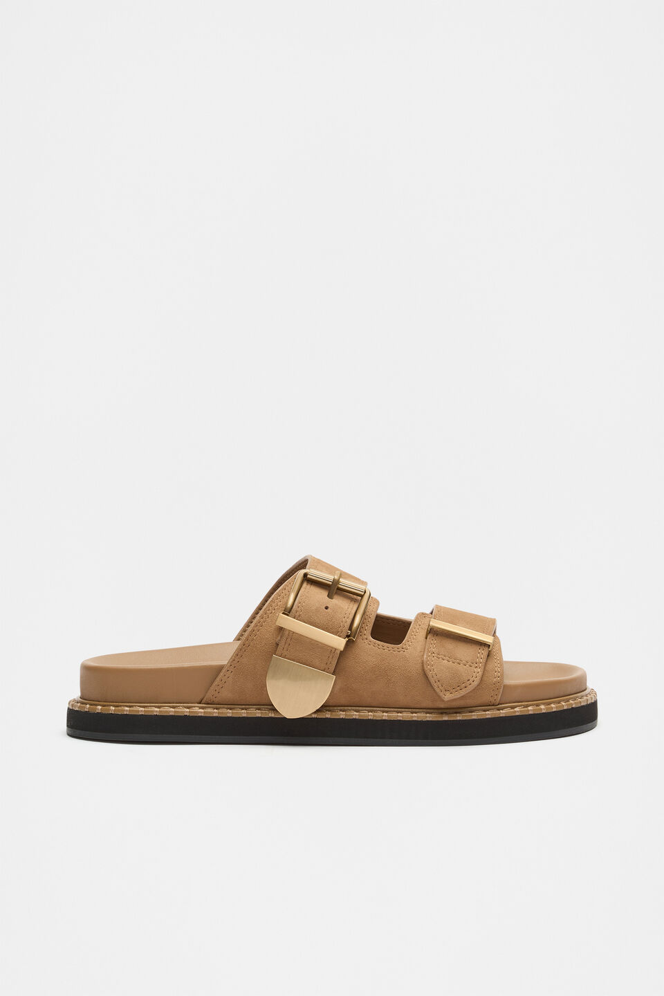 Sasha Trim Slide  Toffee Suede