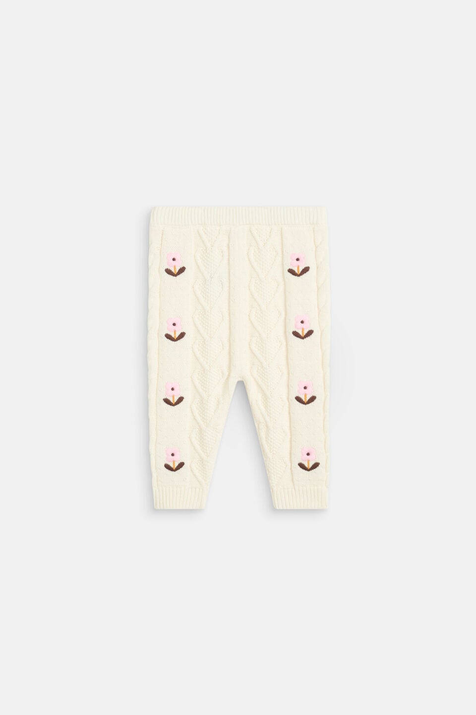 Floral Cable Knit Pant  Classic Cream