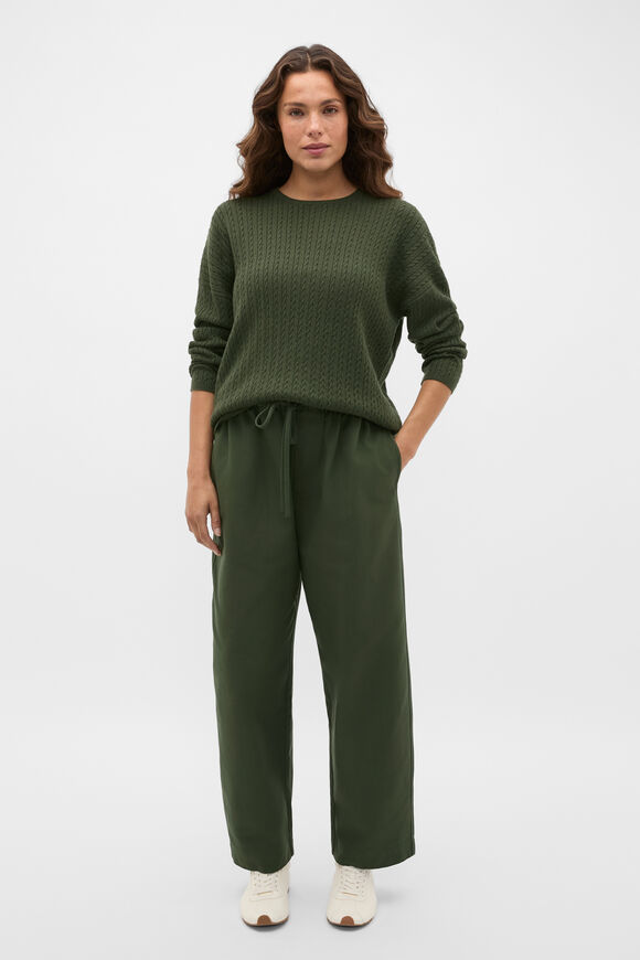 Australian Merino Mini Cable Knit  Deep Forest  hi-res