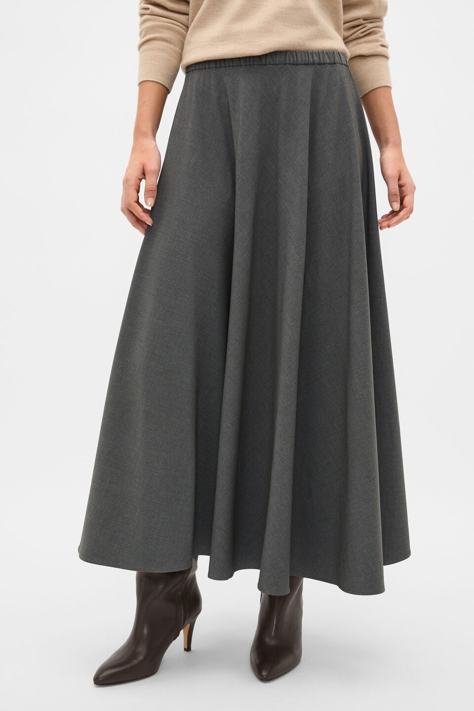 Crossdye Suit Skirt  Charcoal Crossdye