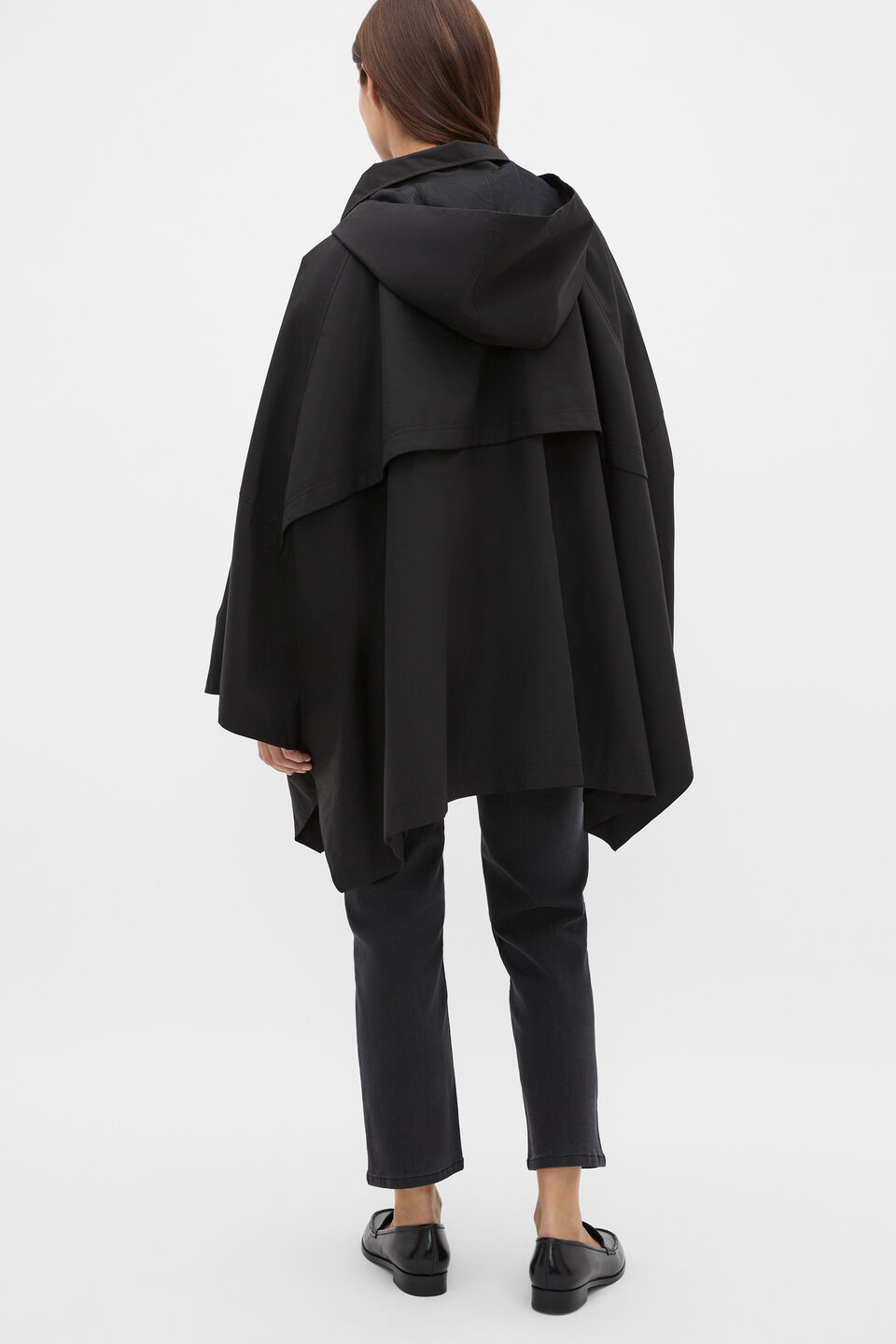 Hooded Rain Cape  Black