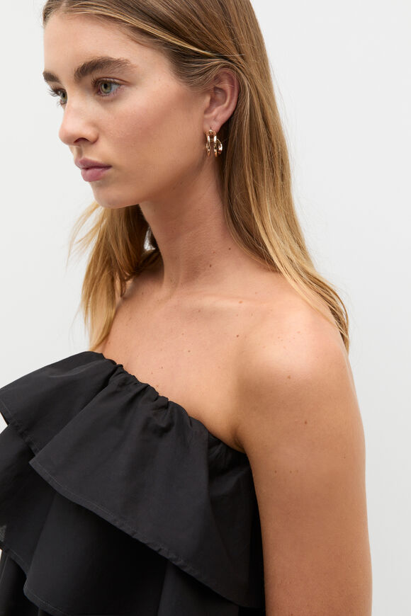 Double Strand Earring  Gold  hi-res