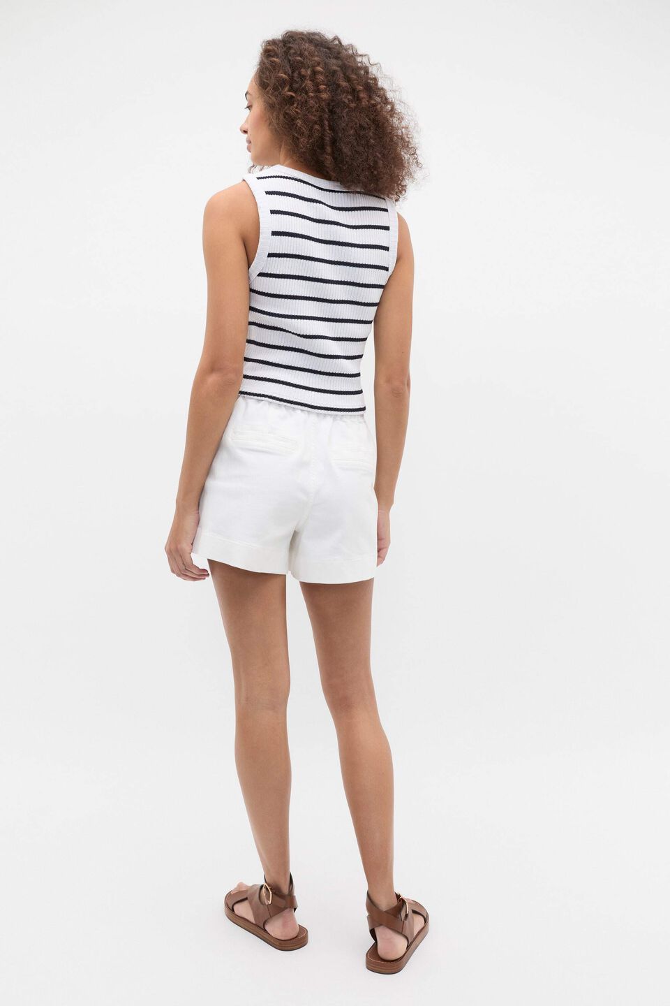Textured Rib Tank  Twilight Blue Stripe