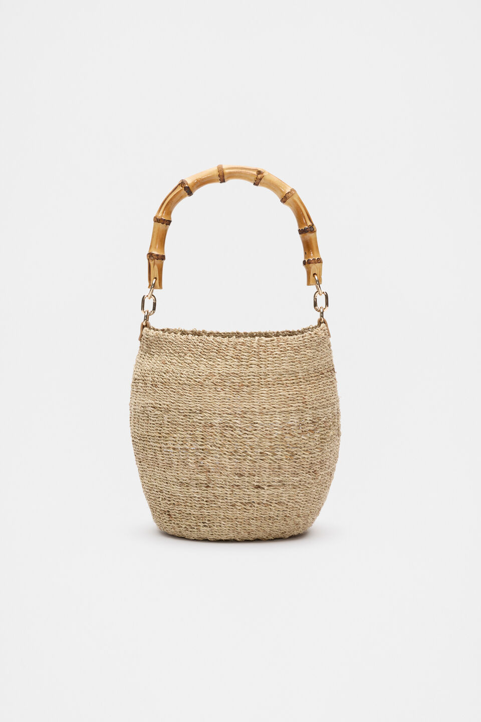 Handle Detail Bucket Bag  Natural