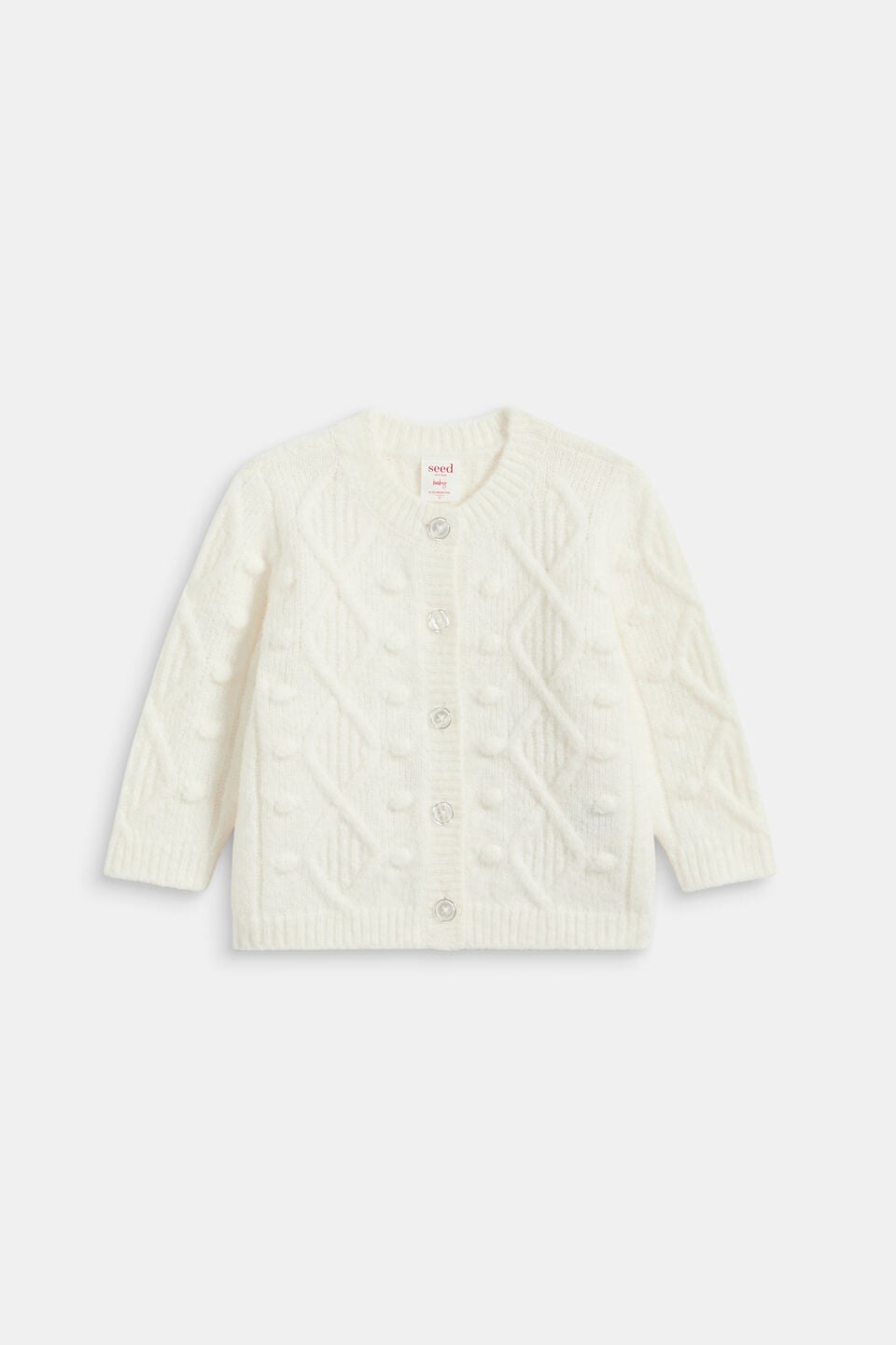 Bobble Knit Cardigan  Classic Cream