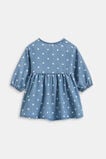 Floral Denim Dress  Mid Blue  hi-res