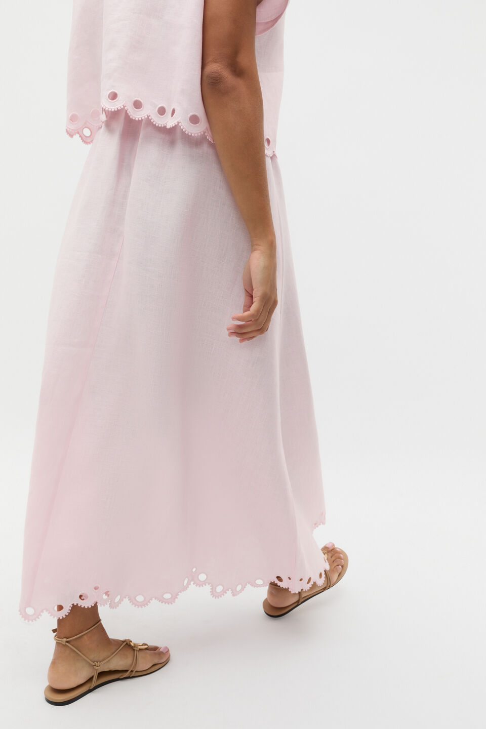 Linen Embroidered Skirt  Primrose