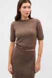 Fluffy Knit Slouch Tee  Chestnut  hi-res