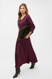 Satin Midi Skirt  Plum Red  hi-res