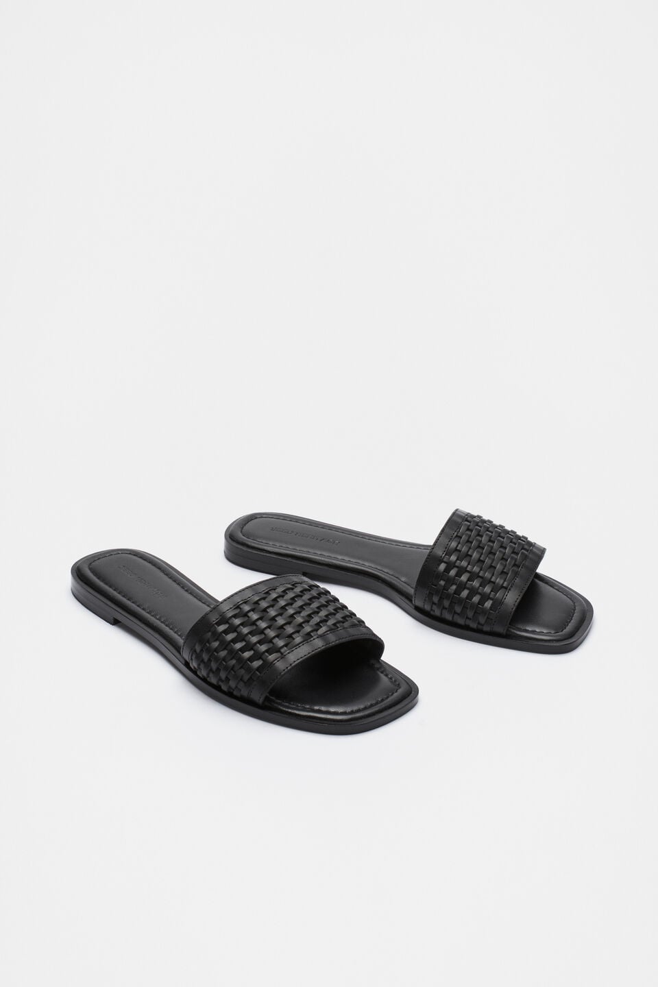 Holly Woven Slide  Black