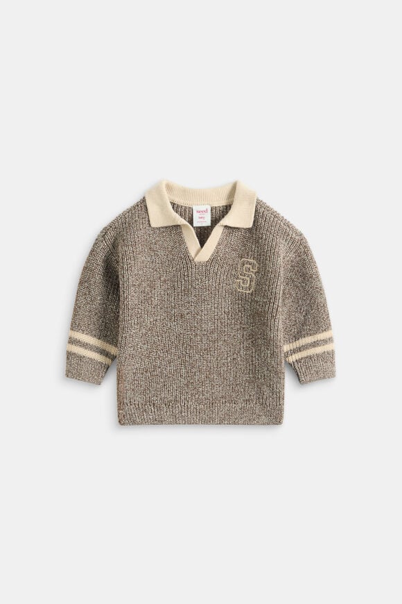 Sporty Knit Sweater  Cacao  hi-res