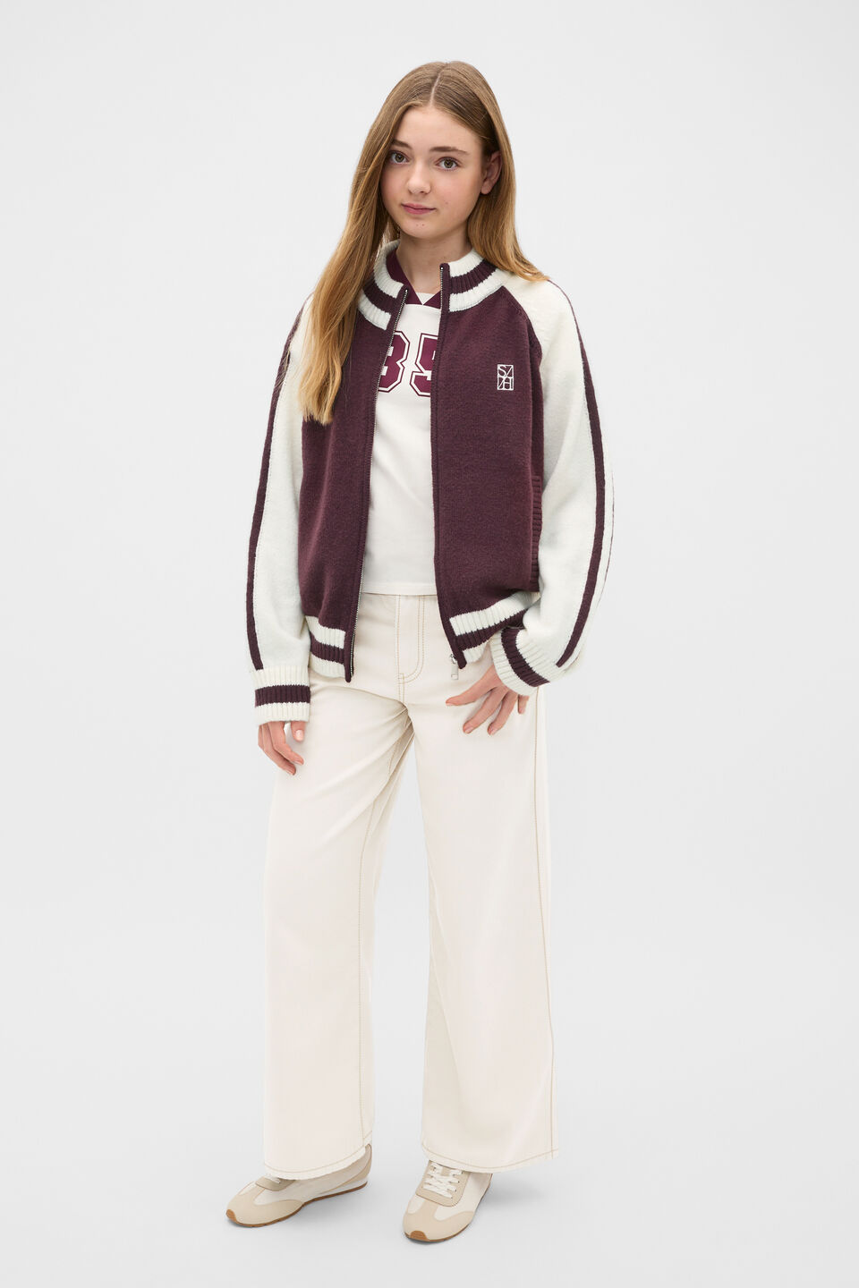Zip Up Knit Bomber  Mulberry