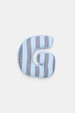 Blue Stripe Initial Cushion  G  hi-res