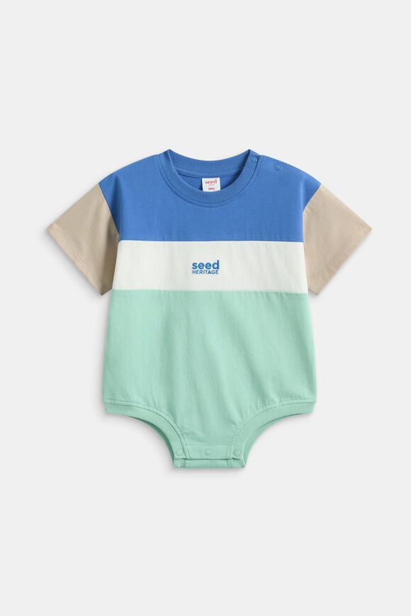 Spliced Logo Romper  Multi  hi-res