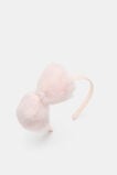 Faux Fur Bow Headband  Pink Lemonade  hi-res