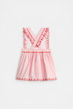 Stripe Scallop Dress  Strawberry Red  hi-res