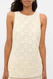 Tile Embroidery Top  Coconut Cream  hi-res