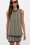 Linear Crochet Tunic Top  Cream Black  hi-res