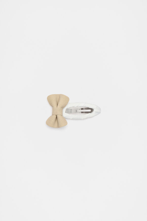 Faux Suede Bow Snap  Latte  hi-res