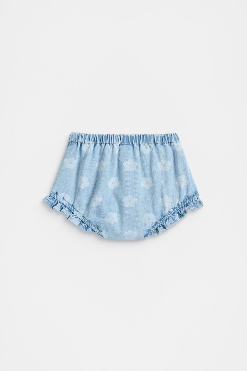 Floral Denim Bloomer  Light Wash