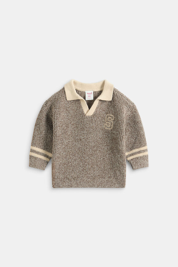 Sporty Knit Sweater  Cacao  hi-res
