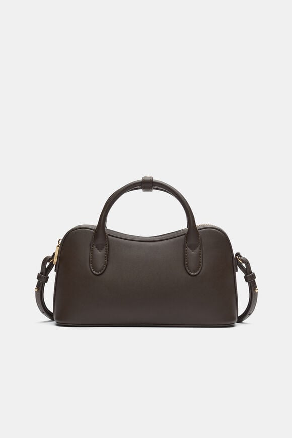 Curved Mini Crossbody Bag  Chocolate  hi-res