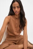 Cotton Blend Button Knit Vest  Copper  hi-res