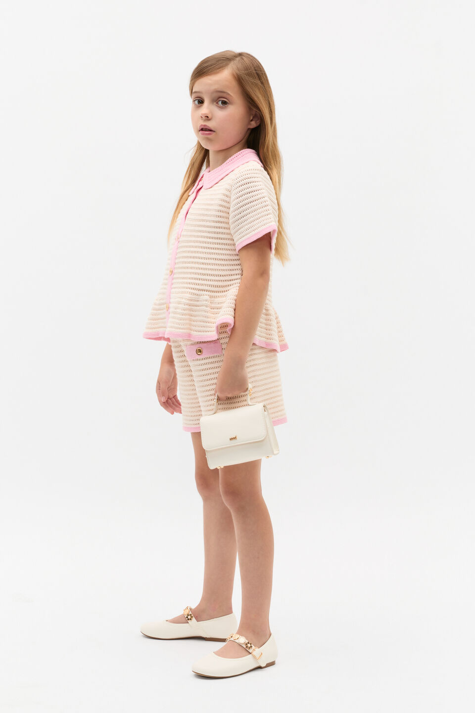 Crochet Button Top  Chiffon