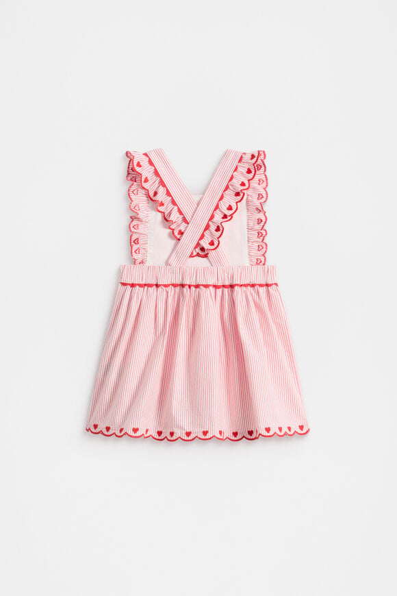 Stripe Scallop Dress  Strawberry Red  hi-res