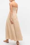 Linen Trim Insert Midi Dress  Ecru  hi-res