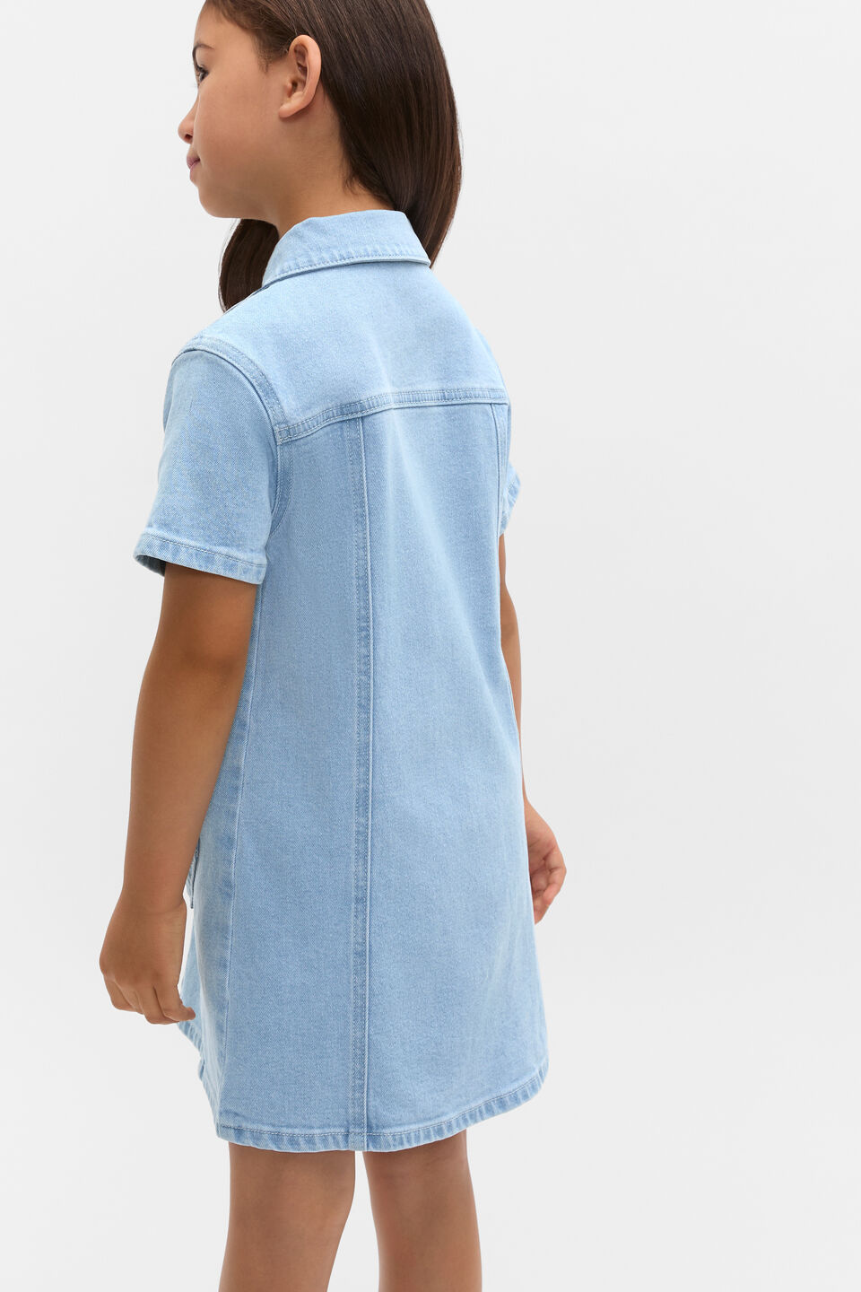 Heart Pocket Denim Dress  Cloud Blue Wash