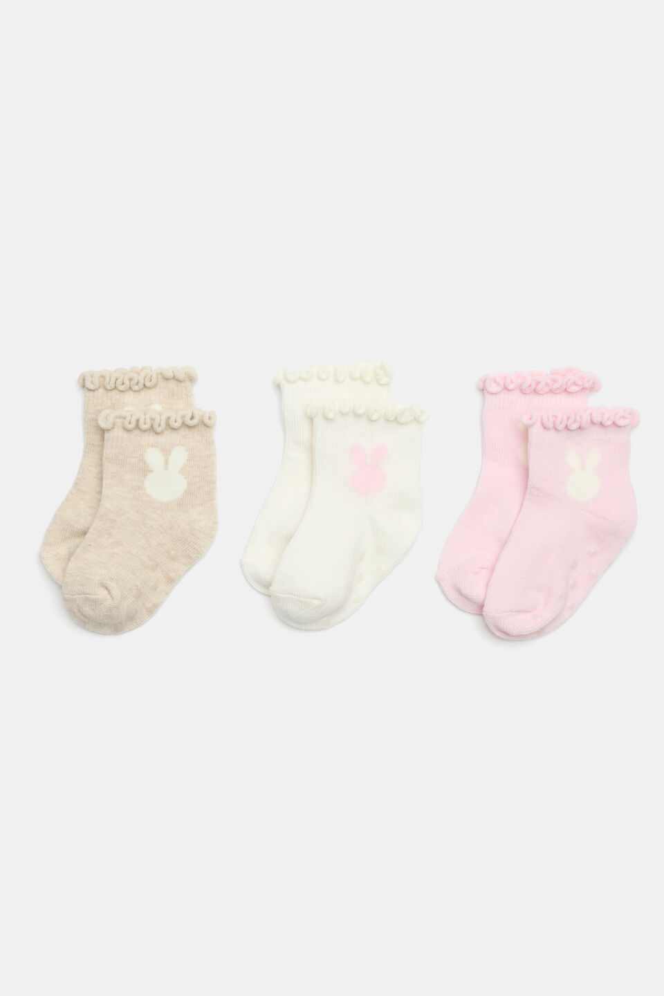 Bunny Sock 3 Pack  Pink Multi