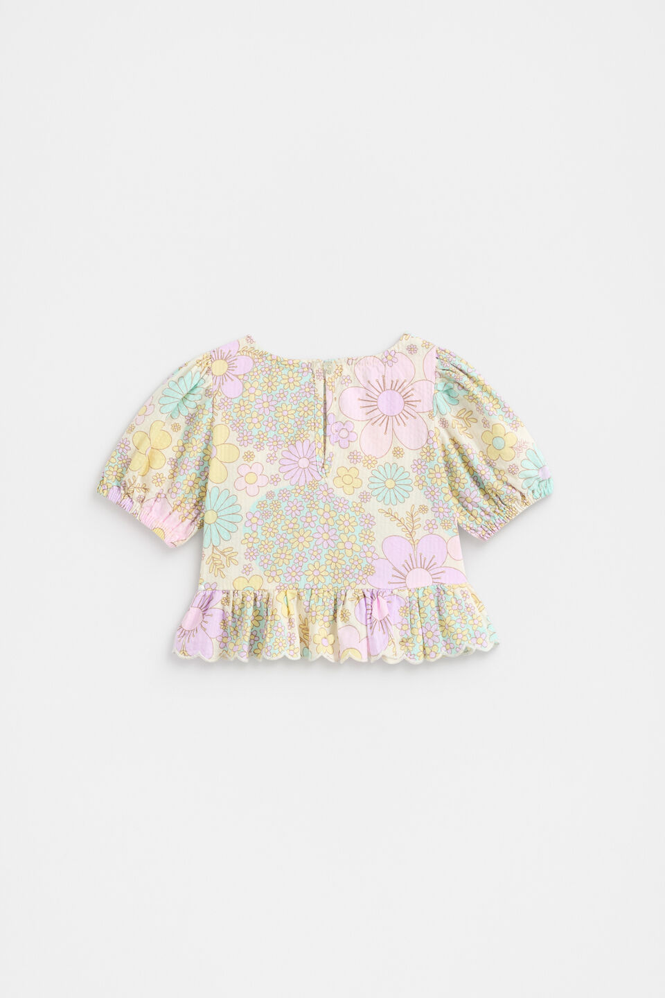 Floral Button Top  Vintage Cream