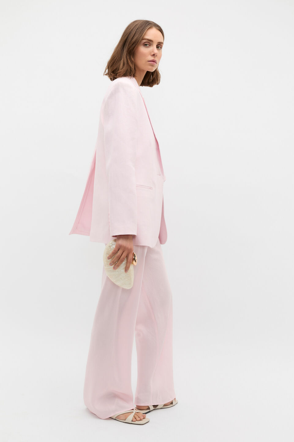 Tailored Linen Back Detail Blazer  Primrose