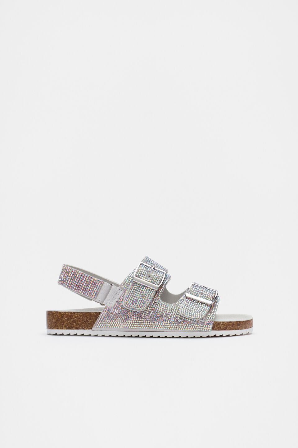 Jewel Buckle Sandal  Silver