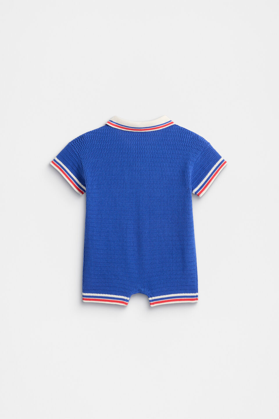 Logo Knit Romper  Azure Blue