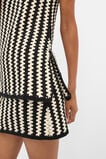 Linear Crochet Tunic Top  Cream Black  hi-res