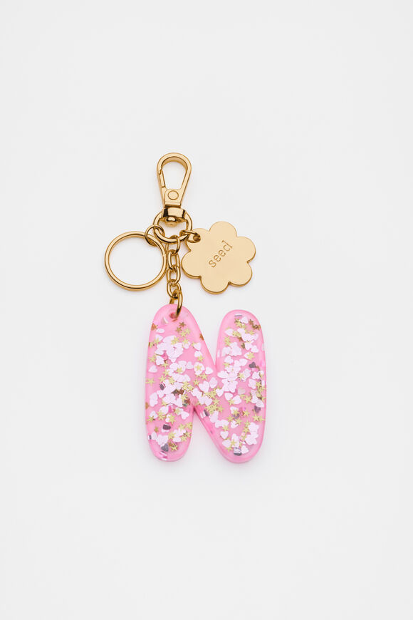 Glitter Initial Bag Charm  N  hi-res