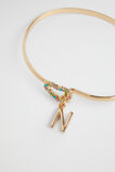 Rainbow Heart Initial Bangle  N  hi-res