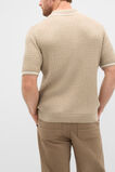 Zipped Cable Knit Polo  Dark Stone  hi-res