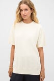 Boucle Oversized Knit Tee  Coconut Cream  hi-res