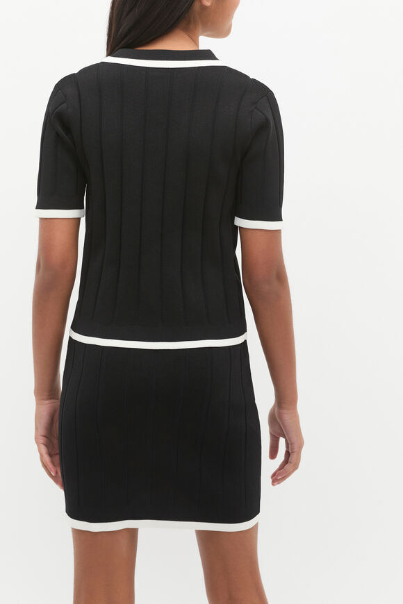 Rib Knit Top  Black  hi-res