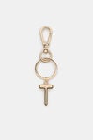 Gold Initial Keyring  T  hi-res