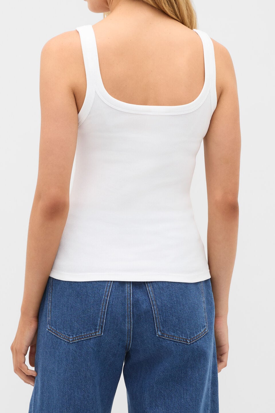 Core Heritage Rib Tank  Whisper White