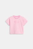 Core Stripe Logo Tee  Candy Pink  hi-res
