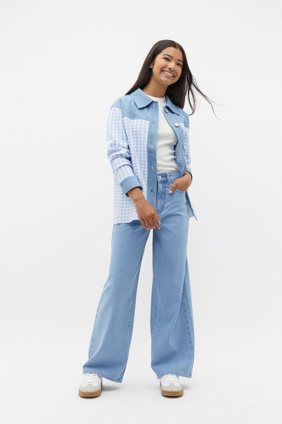 Houndstooth Spliced Jacket  Blue Jay  hi-res