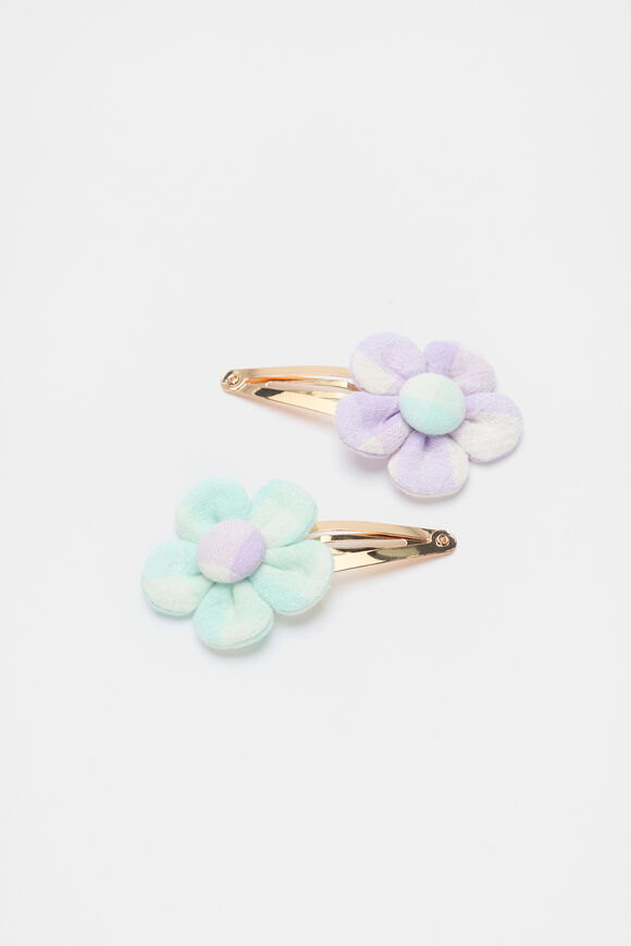 Gingham Flower Snaps  Multi  hi-res