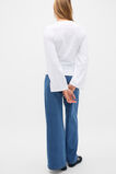 Cotton Long Sleeve Waisted Top  Whisper White  hi-res